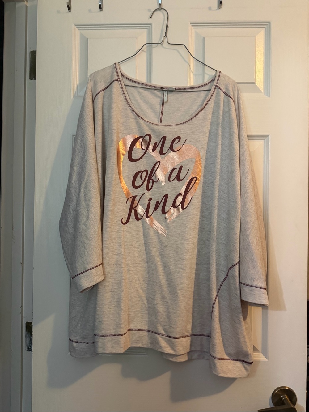 Cato Tan “One of a Kind” Metallic Heart Top 26/28W